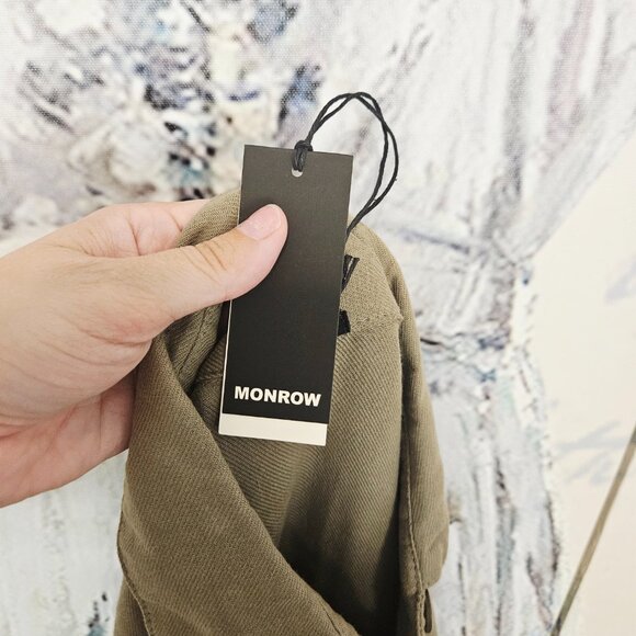 NWT Monrow Romper Size XS 100% Cotton Roll Tab Sleeve - Picture 6 of 12